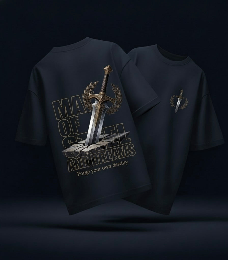 Man of Steel Dreams Oversized Tee | Premium Edition | 260 GSM | Purposestore