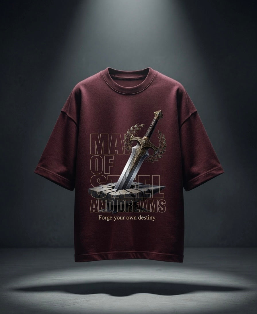 Man of Steel Dreams Oversized Tee | 260 GSM  | Purposestore