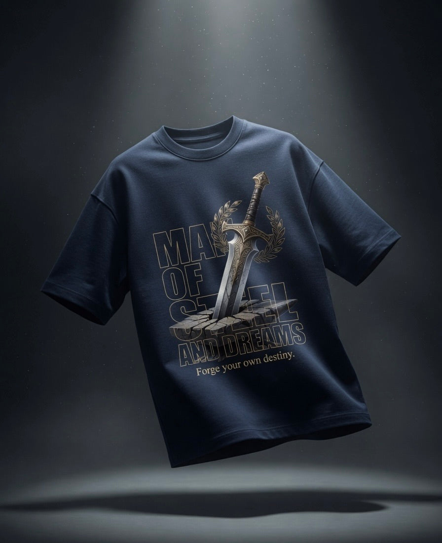 Man of Steel Dreams Oversized Tee | 260 GSM  | Purposestore