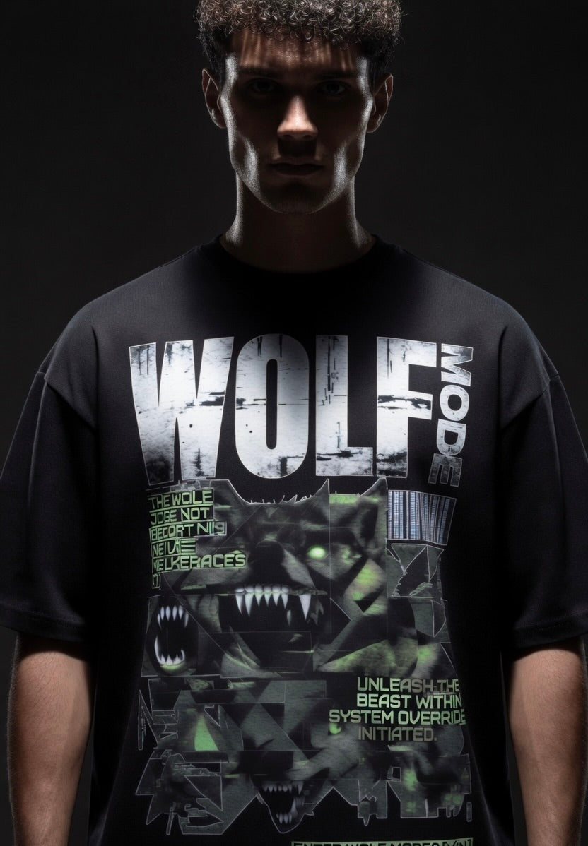 Wolf Mode Oversized Tee | 260 GSM | Purposestore